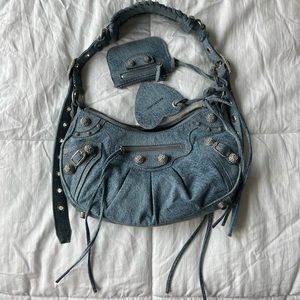 Balenciaga Denim Le Cagole with rhinestones